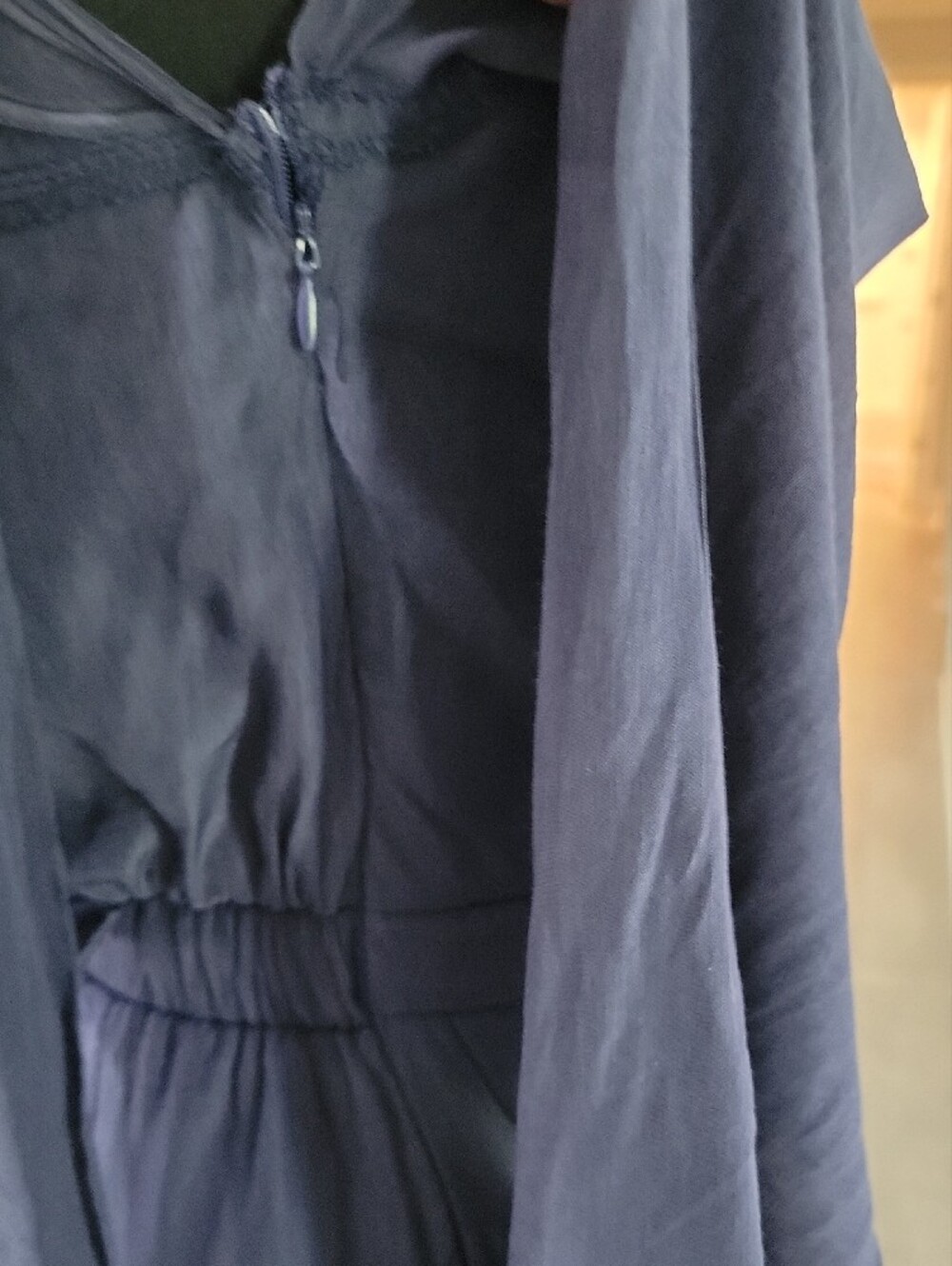 DO+BE One-Shoulder Navy Wide-Leg Jumpsuit - Picture 8 of 11